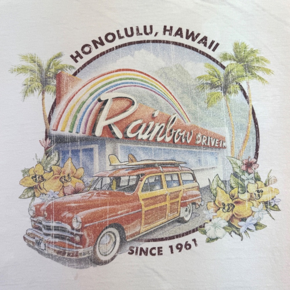 Honolulu Hawaii‎ Rainbow Drive-In T-Shirt Adult Size Medium Graphic Tee